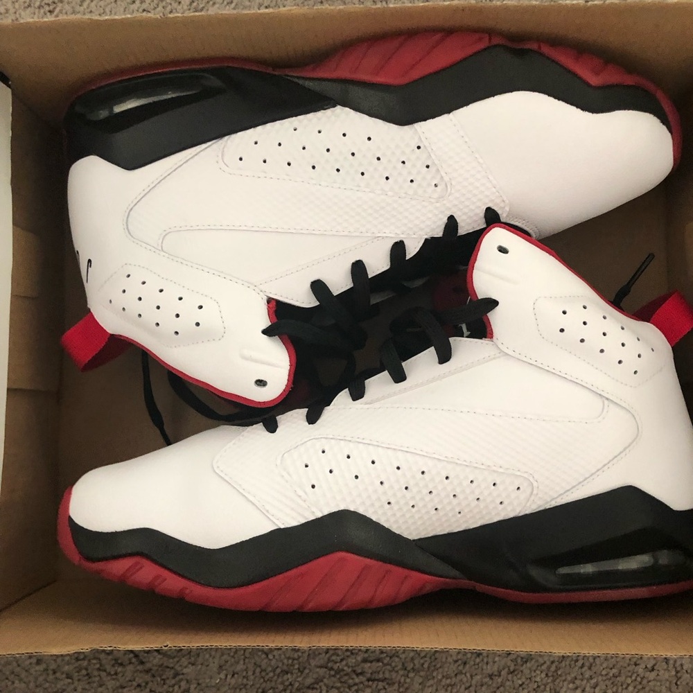 Nike Men’s White, Black and Red High-Top Sneakers Jordans